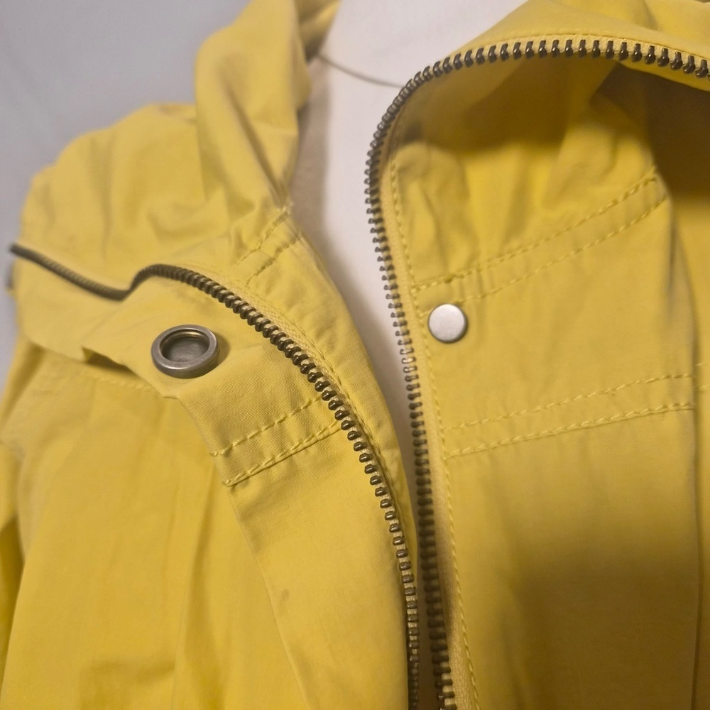 Eileen Fisher Weather Resistant Cotton Nylon Campcore Granola Yellow Rain Coat S - Picture 9 of 16